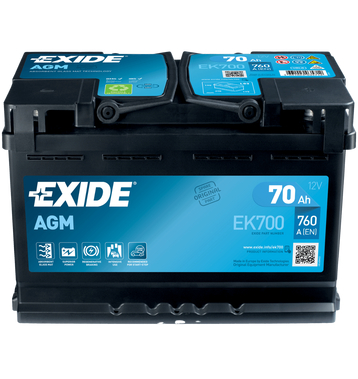 Exide EK700 Batteries AGM 70Ah