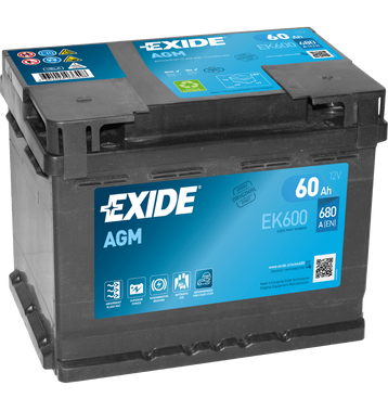 Exide EK600 Batteries AGM 60Ah