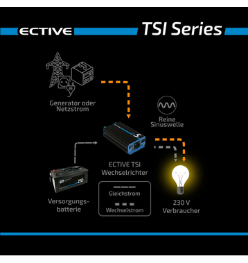 ECTIVE TSI 10 Onduleur sinusodal 1000W/24V avec fonction priorit secteur et ASI