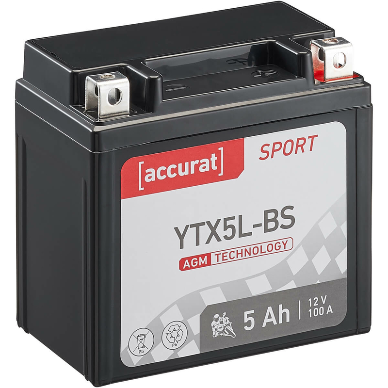 Accurat Sport LFP YTX4L-BS 5,3 Ah Batterie de moto au lithium