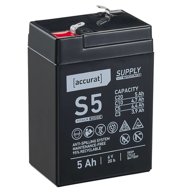 Accurat Supply S5 AGM 6V Batterie de plomb 5Ah