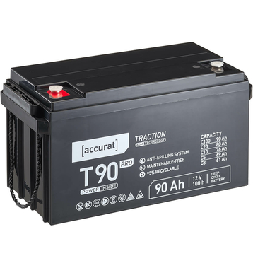Accurat Traction T90 Pro AGM 12V Batteries Dcharge Lente 90 Ah Batterie de plomb