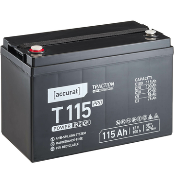 Accurat Traction T115 Pro 12V AGM Batterie de plomb 115Ah