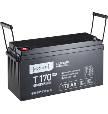 Accurat Traction T170 Pro 12V AGM Batterie de plomb 170Ah