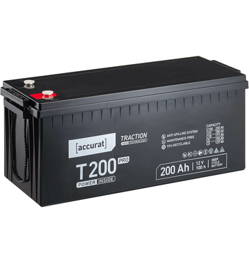 Accurat Traction T200 Pro AGM 12V Batteries Dcharge Lente 200Ah Batterie de plomb