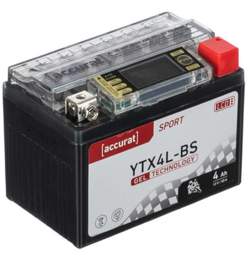 Accurat Sport GEL LCD YTX4L-BS  GEL YB4L-B Batteries moto 4Ah 12V (DIN 50411) YG4L-B CB4L-B GEL12-4L-B