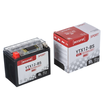 Accurat Sport GEL LCD YTX12-BS Batteries moto 12Ah 12V (DIN 51012) YTX12-4 Gel12-12-BS 51012 YB12B-B2