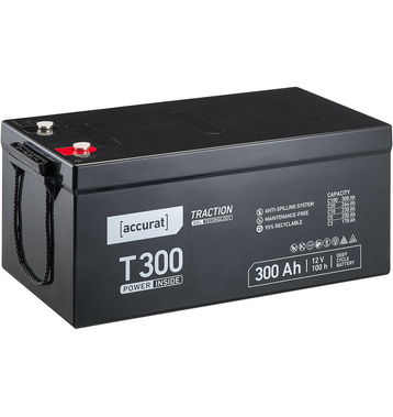Accurat Traction T300 12V GEL Batteries Dcharge Lente 300Ah