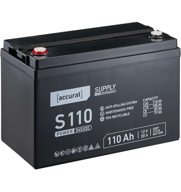 Accurat Supply S110 AGM Batterie de plomb 110 Ah