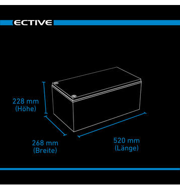 ECTIVE LC 300L LT 12V LiFePO4 Lithium Batterie Dcharge Lente 300 Ah