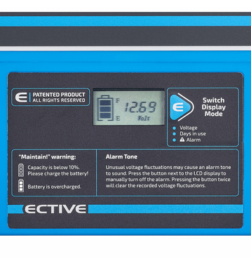 ECTIVE DC 38S AGM Deep Cycle avec LCD-Afficher 38Ah Batteries Dcharge Lente