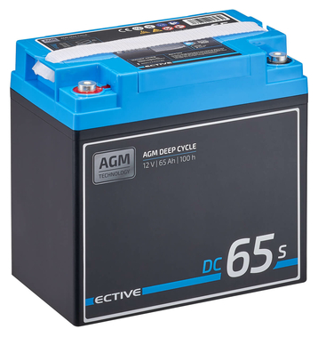 ECTIVE DC 65S AGM Deep Cycle avec LCD-Afficher 65Ah Batteries Dcharge Lente