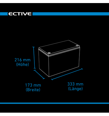 ECTIVE DC 115S AGM Deep Cycle avec LCD-Afficher 115Ah Batteries Dcharge Lente