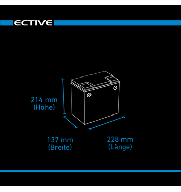 ECTIVE DC 65SC GEL Deep Cycle avec PWM-Chargeur und LCD-Afficher 65Ah Batteries Dcharge Lente