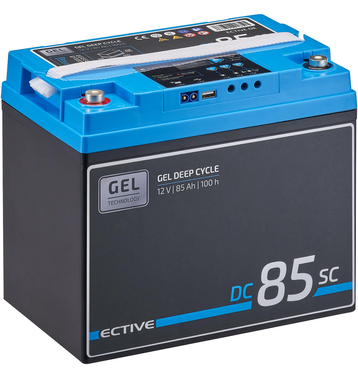 ECTIVE DC 85SC GEL Deep Cycle avec PWM-Chargeur und LCD-Afficher 85Ah Batteries Dcharge Lente
