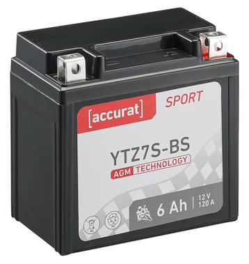 Accurat Sport AGM YTZ7S-BS Batteries moto 6Ah 12V