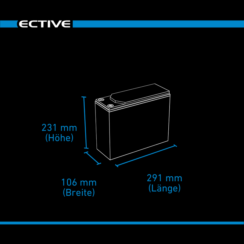 ECTIVE DC 65SC GEL Deep Cycle avec PWM-Chargeur und LCD-Afficher 65Ah