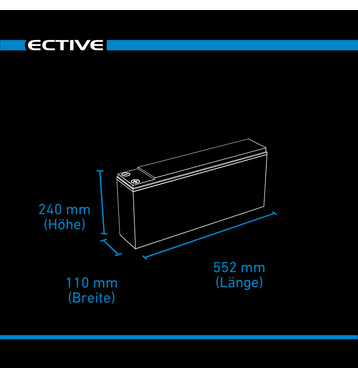 ECTIVE DC 150 AGM Slim 12V Batterie Dcharge Lente 150Ah