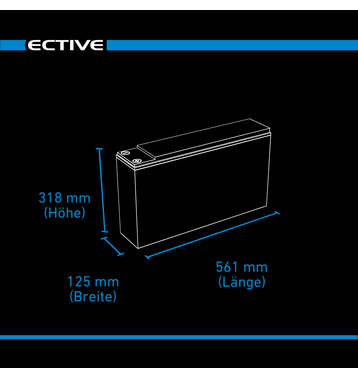 ECTIVE DC 230 AGM Slim 12V Batterie Dcharge Lente 230Ah