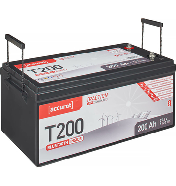 Accurat Traction T200 LFP BT 24V LiFePO4 Lithium Batteries Dcharge Lente 200 Ah