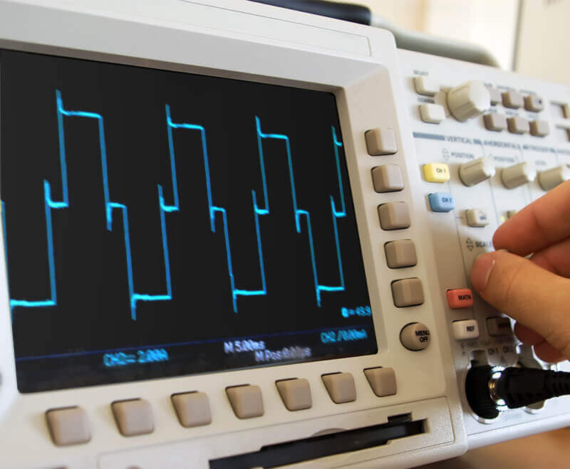 Mesure de l'onde sinusodale modifie sur le MI34 avec un oscilloscope